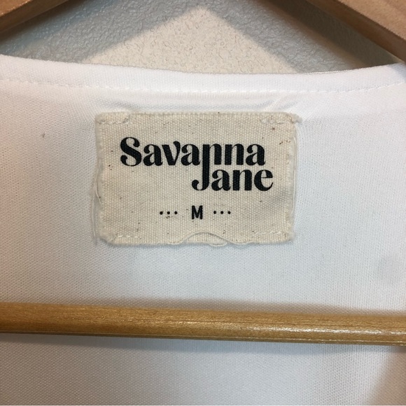 Savanna Jane Mexican Embroidered Floral Dress Flutter Sleeve Size M - Picture 3 of 6